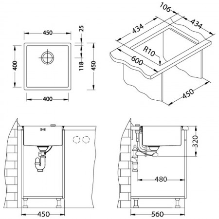 Кухонная мойка QUADRIX 30 GOLD